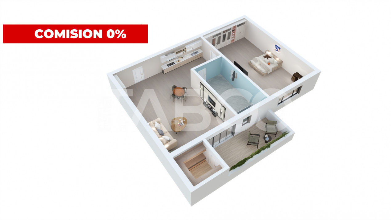 Apartament 2 camere 39 mp balcon parcare bloc cu lift