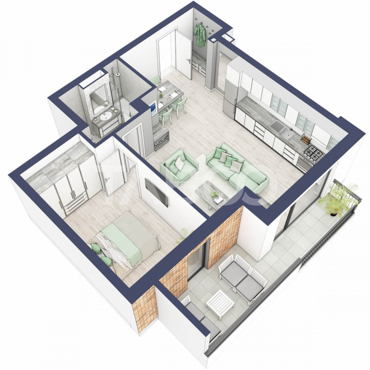 Apartament 2 camere 53 mp boxa la subsol lift Turnisor Comision 0