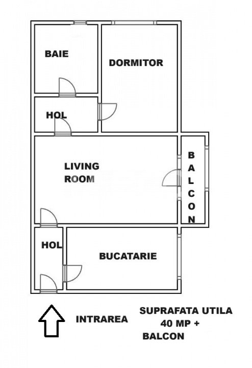 Apartament 2 camere de vanzare 40 mpu plus balcon Mihai Viteazul