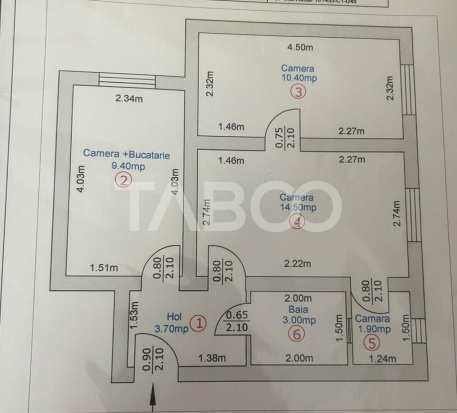 Apartament 2 camere de vanzare 43 mp zona Tiglari Sibiu