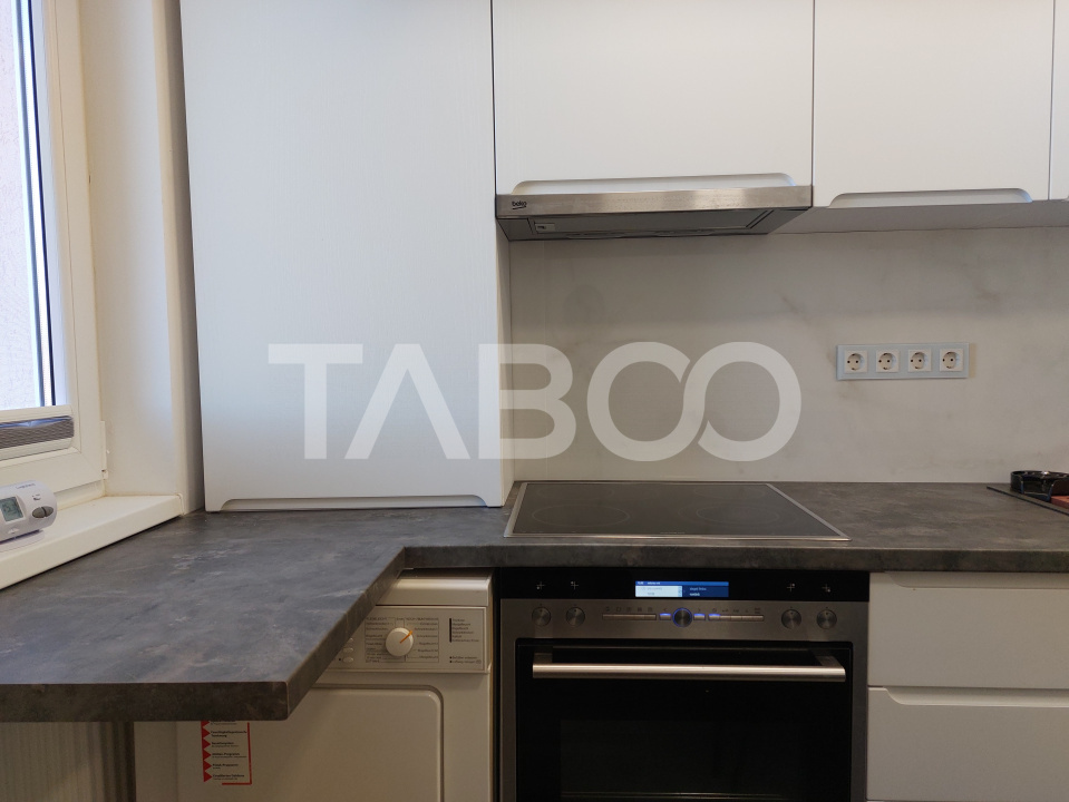 Apartament 2 camere decomandate 43 mp renovat modern balcon Cisnadie
