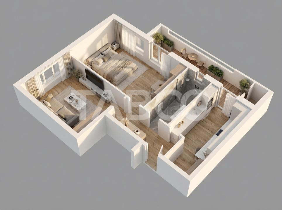 Apartament 2 camere decomandate si 41mp de gradina Doamna Stanca