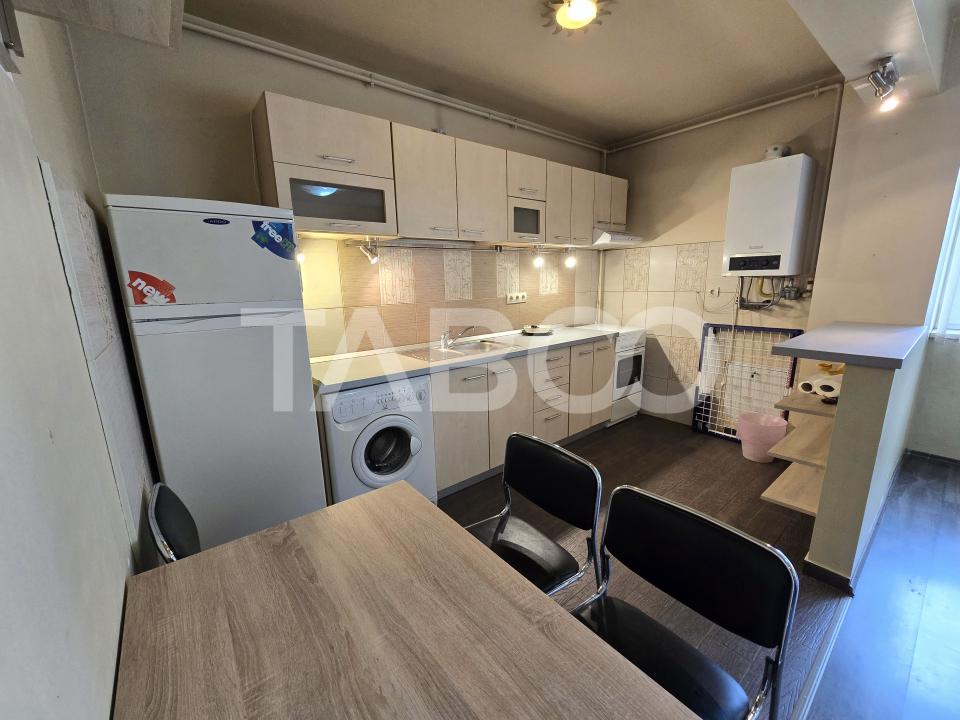 Apartament 2 camere etaj 3 mobilat utilat parcare lift Terezian Sibiu
