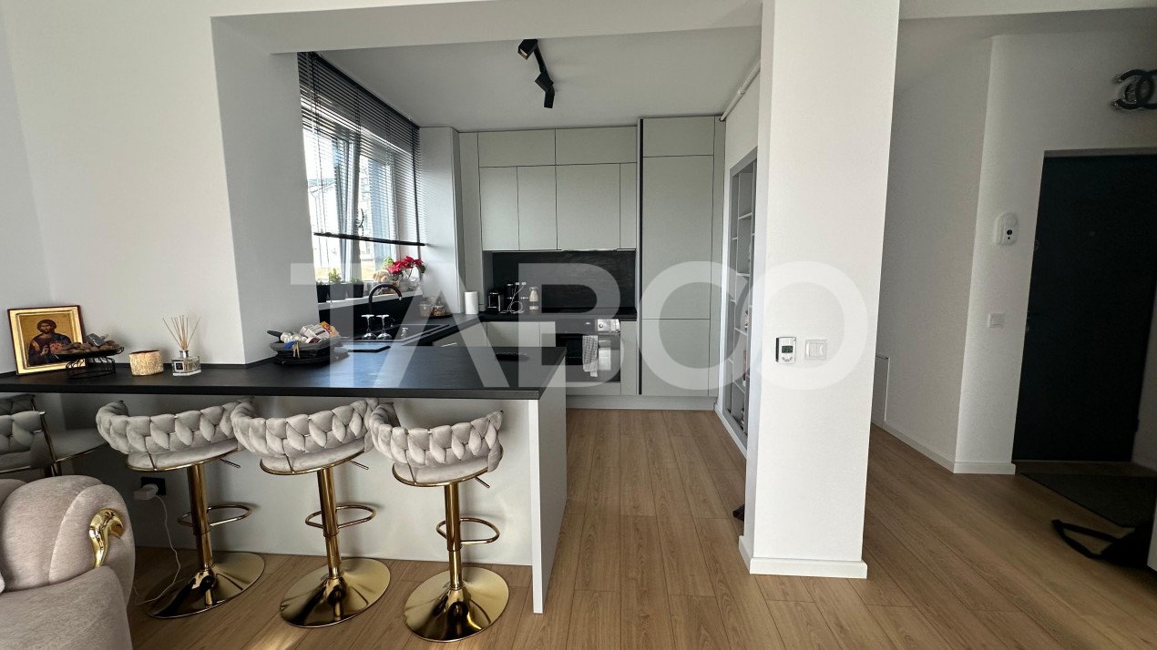 Apartament 2 finisat modern camere mobilat utilat 53 mpu  balcon 