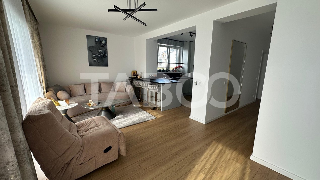 Apartament 2 finisat modern camere mobilat utilat 53 mpu  balcon  in Sibiu - XL