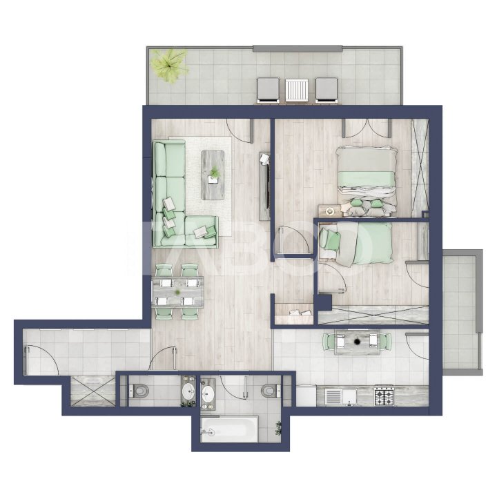 Apartament 3 camere 2 bai ETAJ 1 boxa la subsol Turnisor