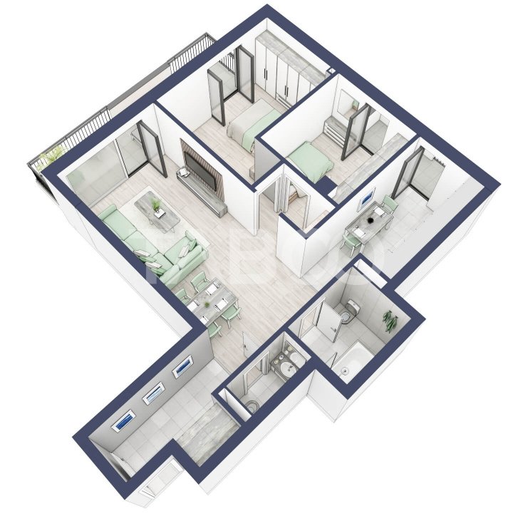 Apartament 3 camere 2 bai ETAJ 1 boxa la subsol Turnisor
