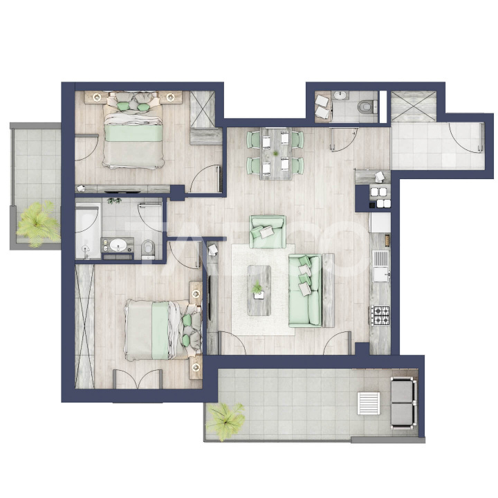 Apartament 3 camere 2 bai ETAJ 1 boxa la subsol Turnisor