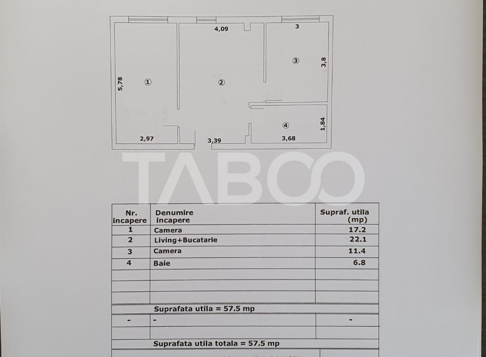 Apartament 3 camere 57 mp utili constructie noua 2025