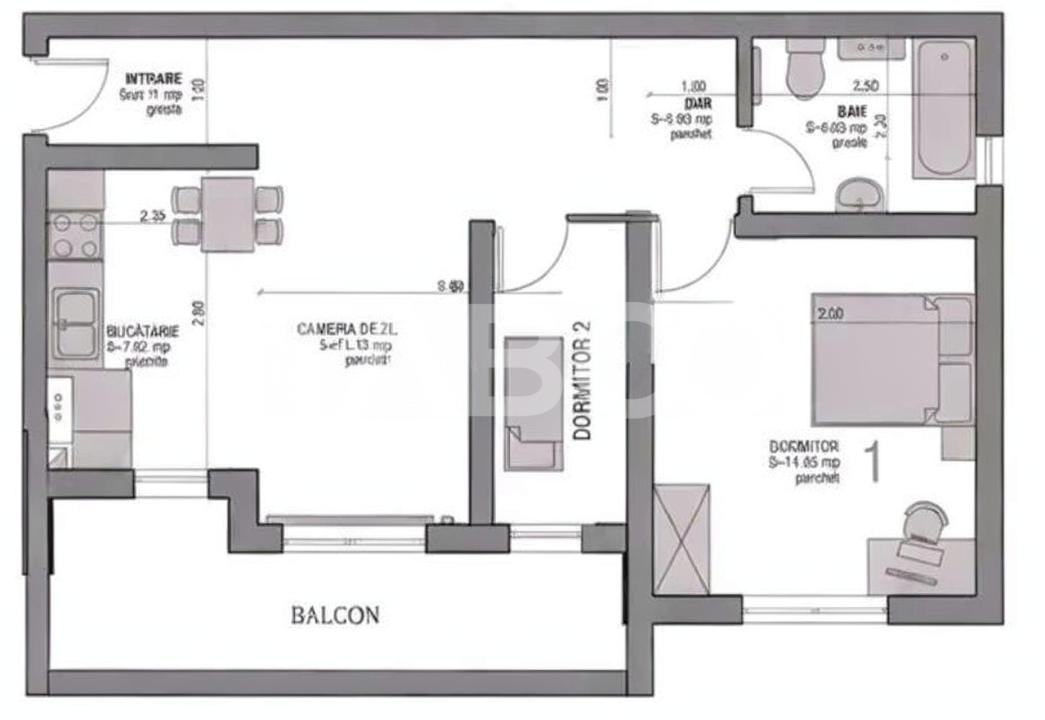 Apartament 3 camere de vanzare decomandat 54 mp zona Selimbar Sibiu