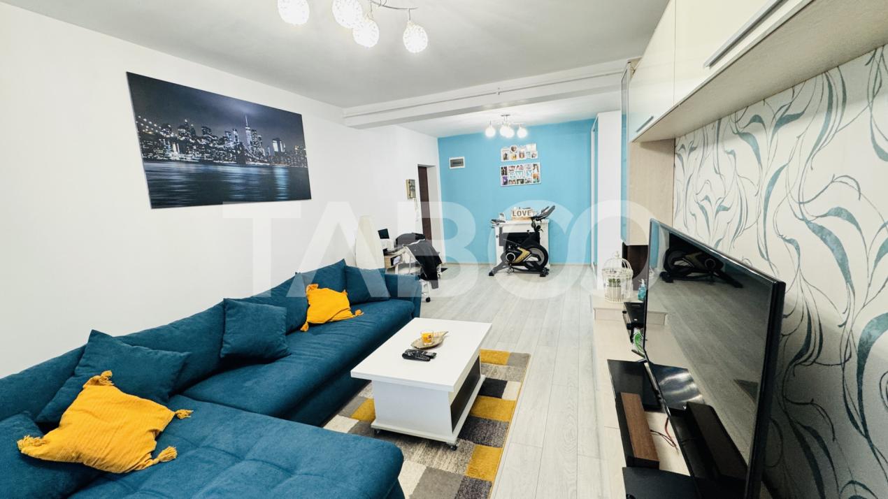 Apartament 3 camere de vanzare MOBILAT UTILAT 2 bai 1 parcare Selimbar
