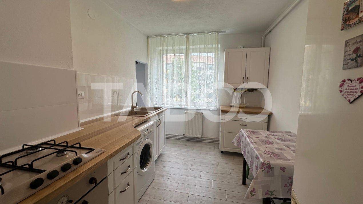Apartament 45 mpu 2 camere mobilat utilat zona Terezian Sibiu