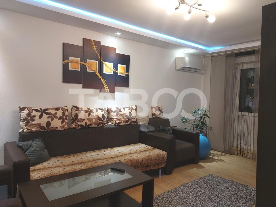 Apartament 55 mpu mobilat utilat 3 camere 2 balcoane pivnita Cisnadie
