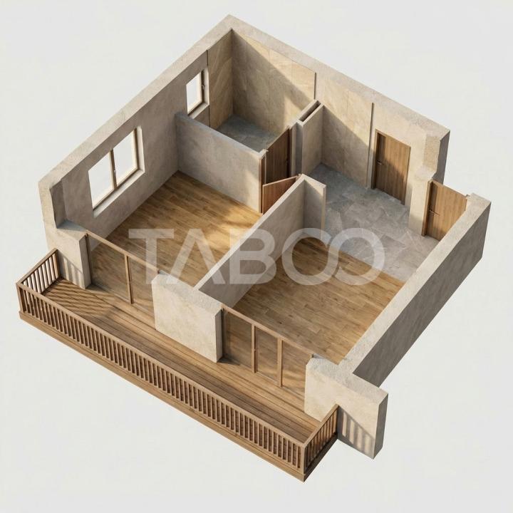 Apartament bloc cu lift 2 camere loc de parcare balcon Turnisor Sibiu