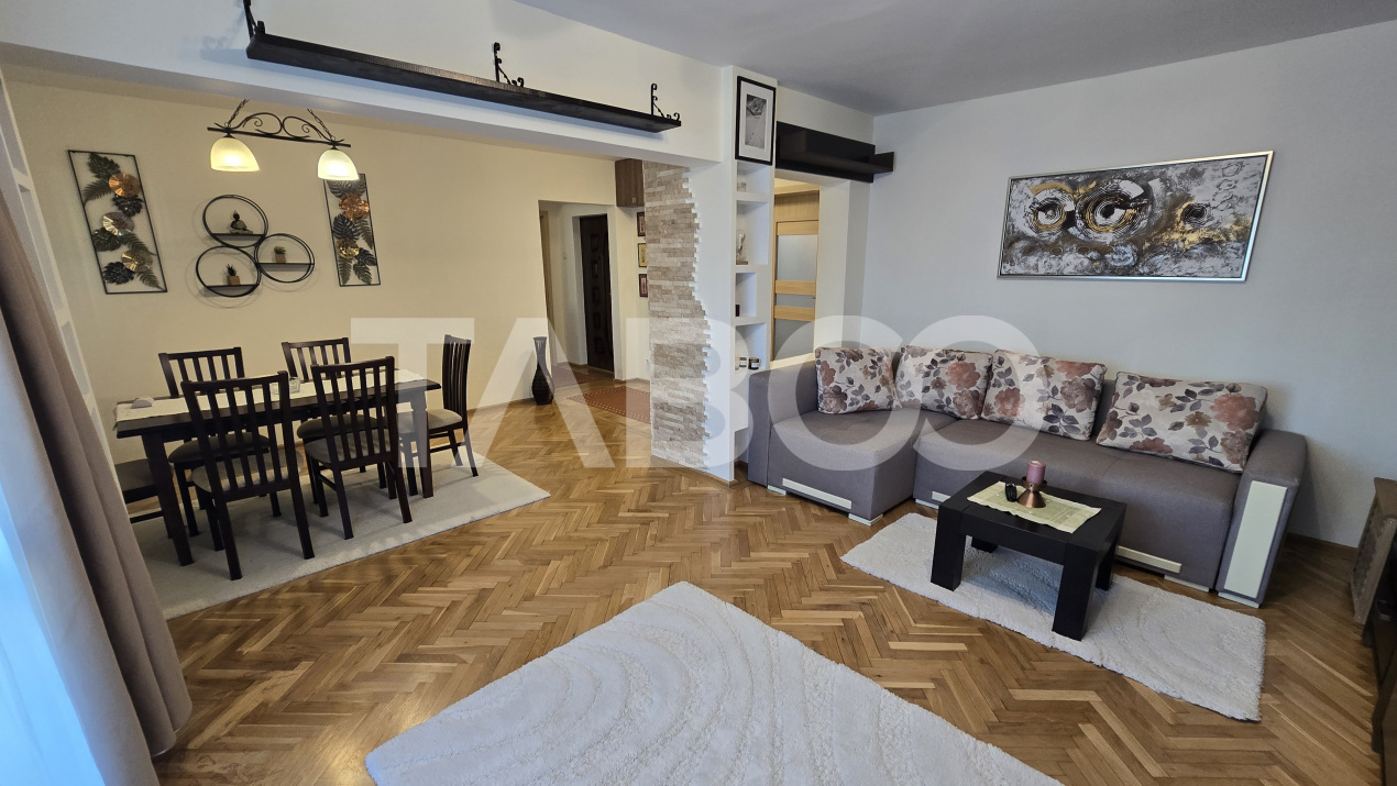 Apartament cochet de vanzare 3 camere 80mp 2 bai balcon zona Centrala in Sibiu - M. Lomonosov