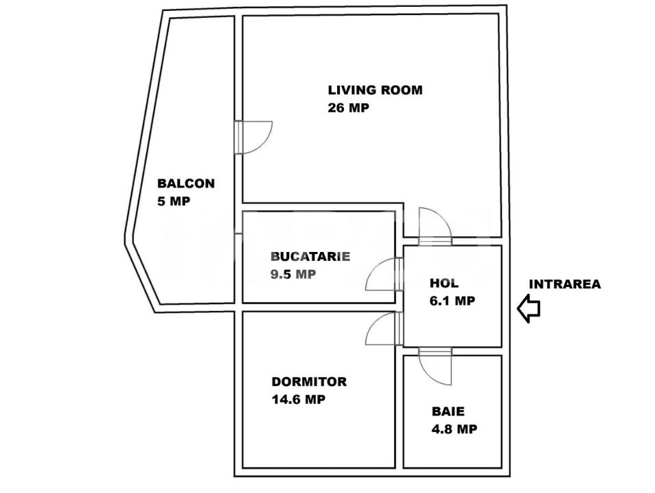 Apartament cu 2 camere 61 mp utili pe Mihai Viteazul din Sibiu