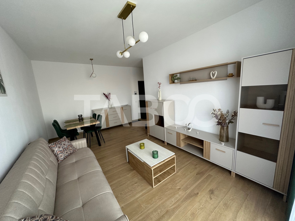 Apartament cu 2 camere modern mobilat utilat 57mp Valleta Park Sibiu
