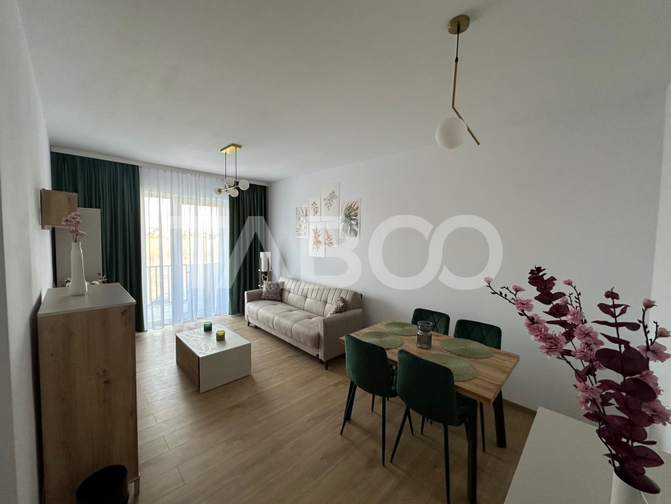 Apartament cu 2 camere modern mobilat utilat 57mp Valleta Park Sibiu
