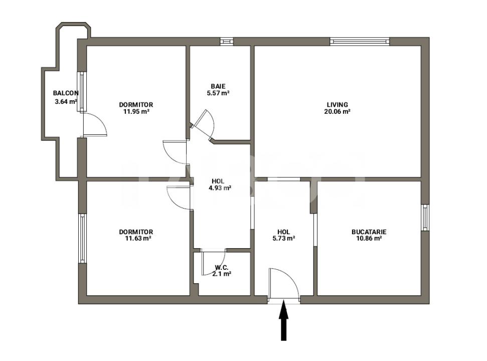Apartament cu 3 camere 2 bai si balcon de vanzare in Terezian Sibiu