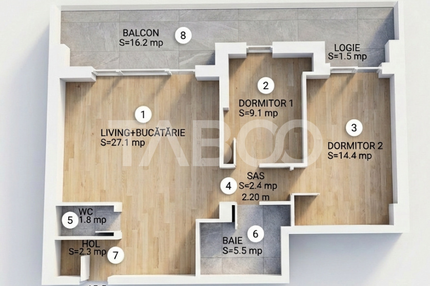 Apartament cu 3 camere 64 mp 2 bai 2 parcari gradina 63 mp boxa Sibiu