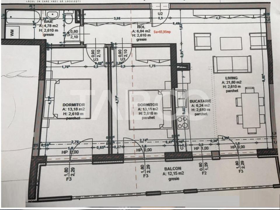 Apartament cu 3 camere 66 mp in City Residence din SIbiu