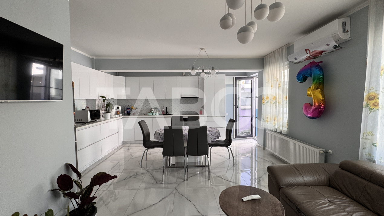 Apartament cu 3 camere de vanzare mobilat utilat terasa 80mp Turnisor 