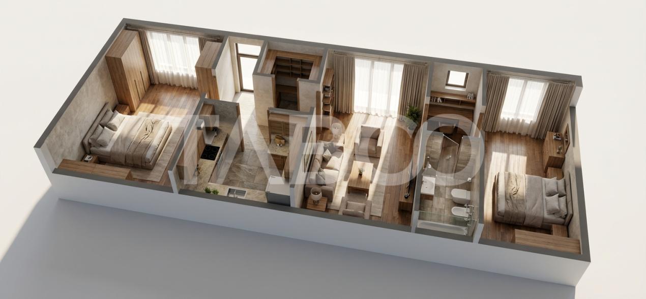 Apartament cu 3 camere decomandate la parter 60 mpu Terezian Sibiu