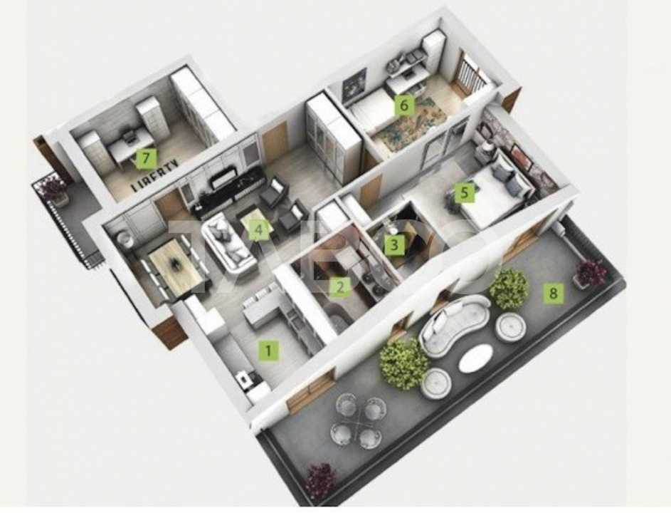 Apartament cu 3 camere la cheie in bloc nou cu parcare inclusa