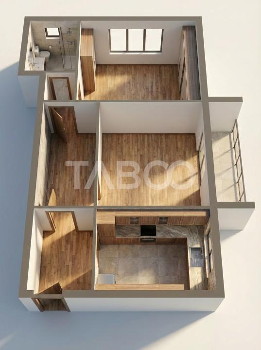 Apartament cu balcon 2 camere si Pivnita zona Mihai Viteazul Sibiu