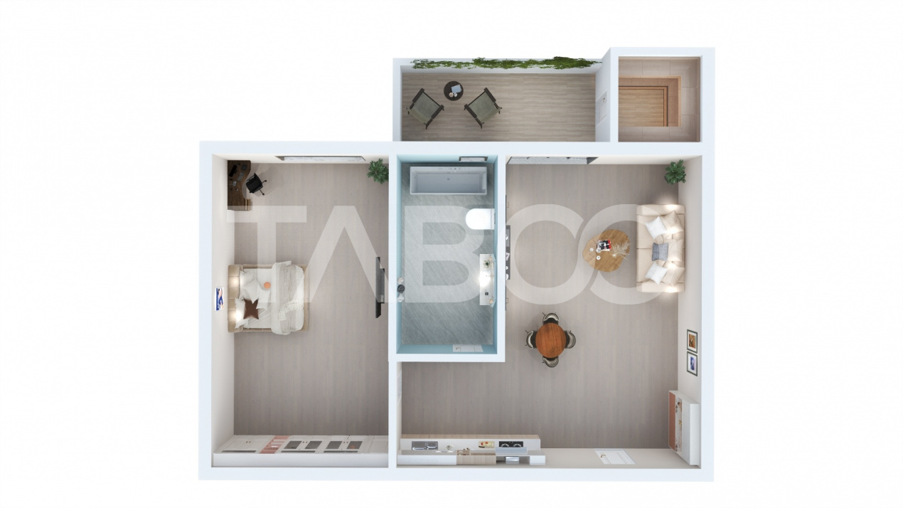 Apartament cu gradina 2 camere 39 mp balcon parcare bloc cu lift