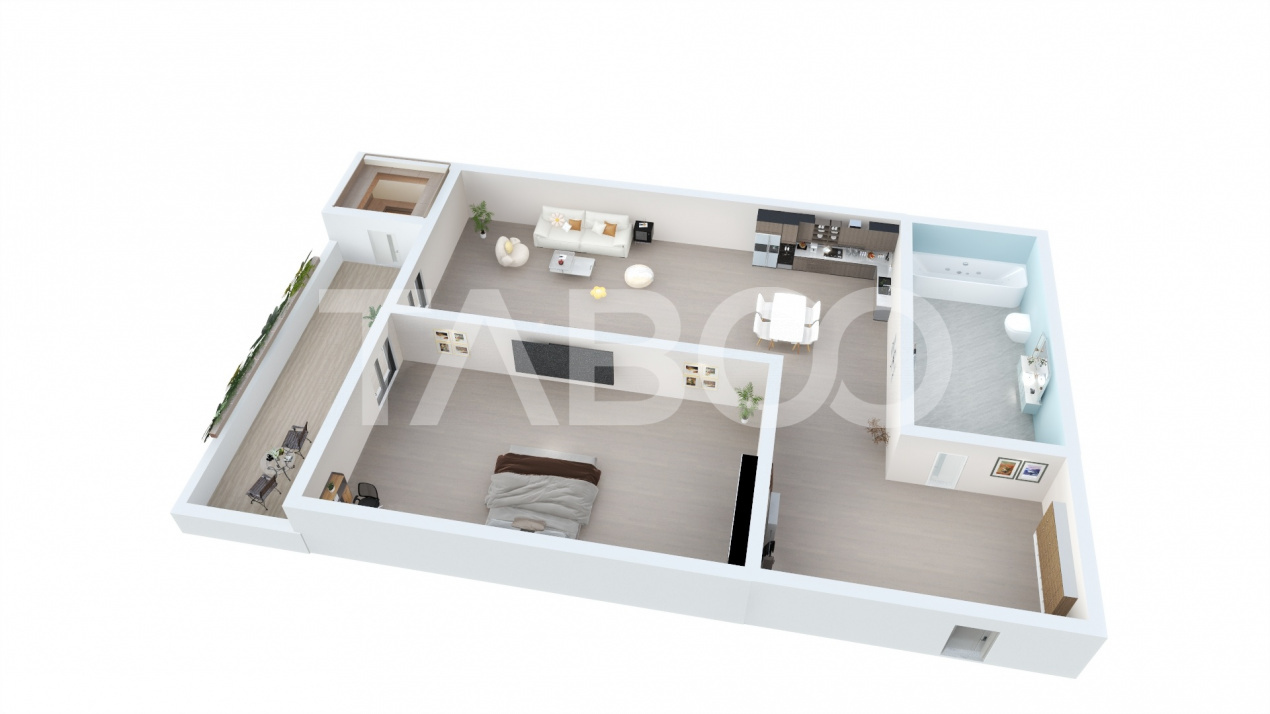 Apartament cu gradina 21 mp 2 camere 44 mp balcon parcare bloc cu lift