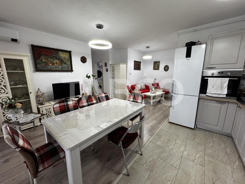 Apartament cu gradina 63 mp 3 camere 2 parcari si boxa Turnisor Sibiu