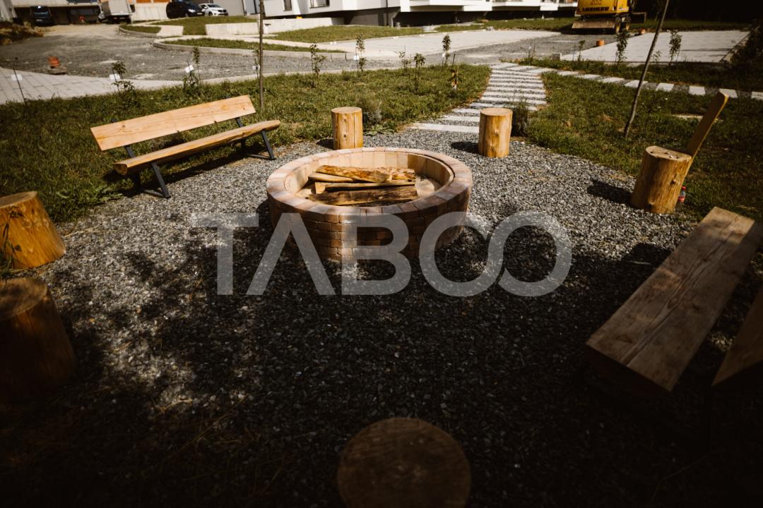 Apartament cu gradina de 63 mp 3 camere 2 parcari boxa Turnisor Sibiu