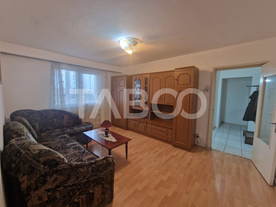 Apartament de inchiriat 2 camere 43mpu mobilat cu balcon Rahovei Sibiu