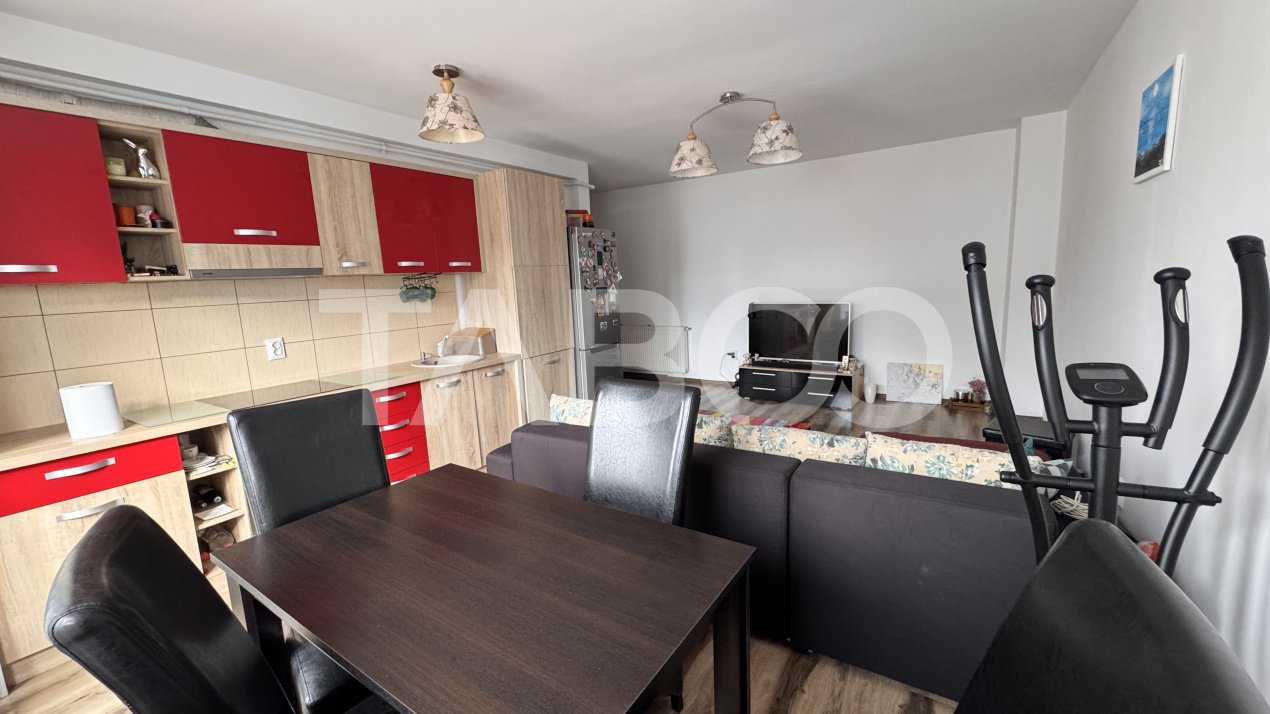 Apartament de inchiriat 2 camere 50mp mobilat utilat balcon Alma Sibiu