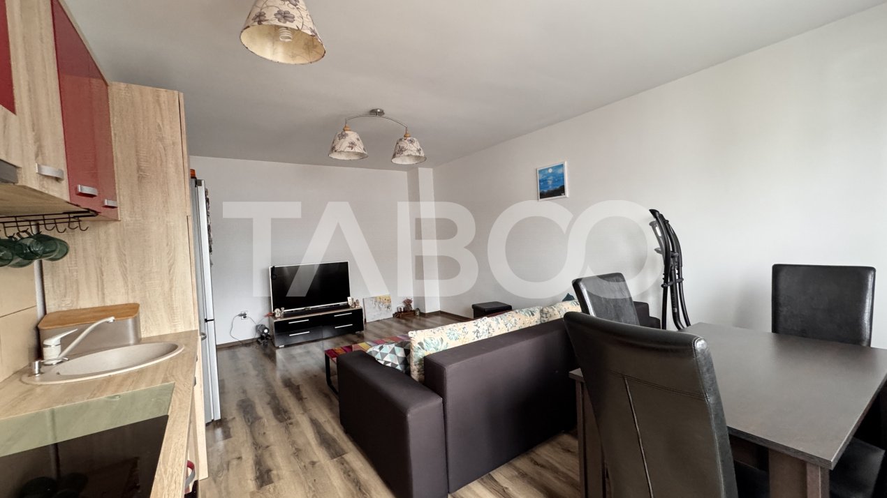 Apartament de inchiriat 2 camere 50mp mobilat utilat balcon Alma Sibiu