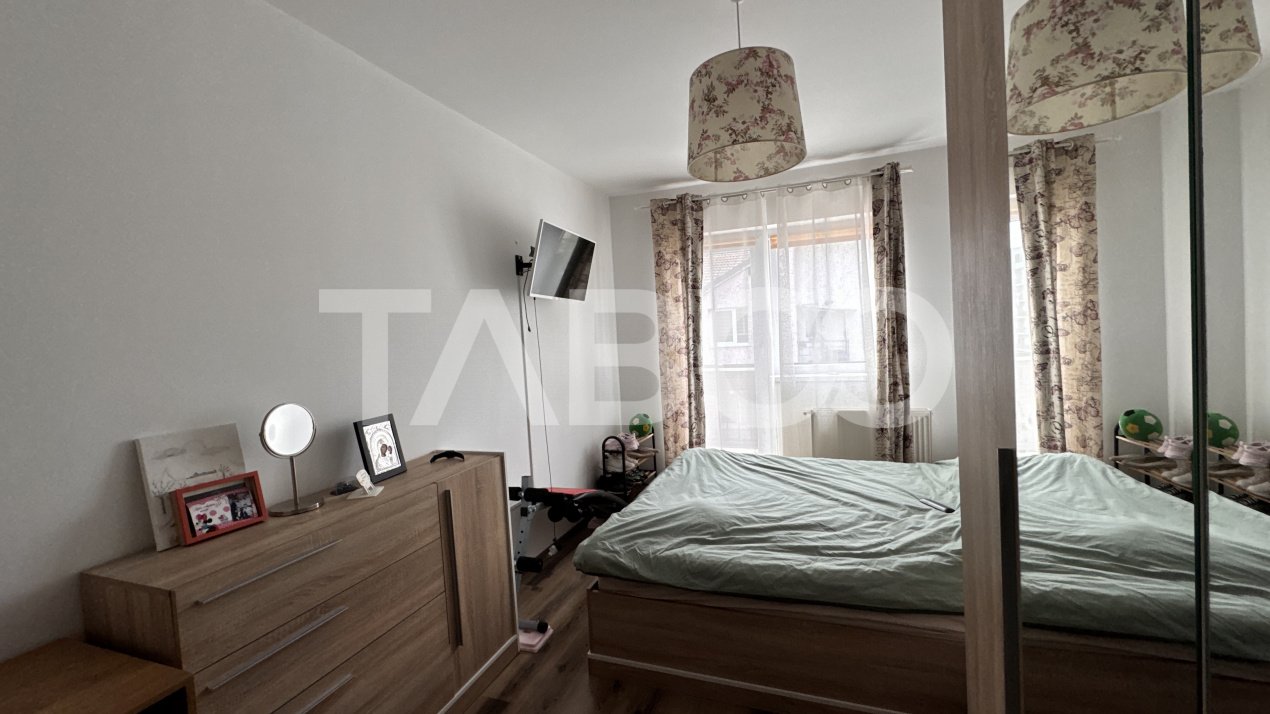 Apartament de inchiriat 2 camere 50mp mobilat utilat balcon Alma Sibiu