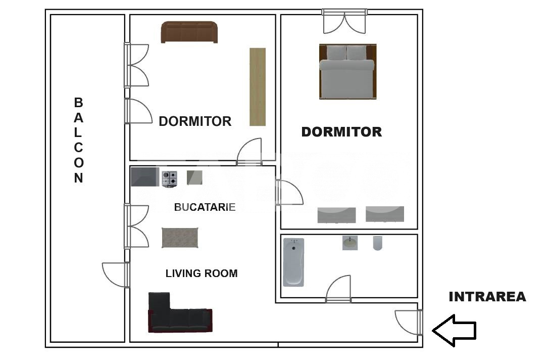 Apartament de închiriat 3 camere balcon parcare Magnolia Sibiu