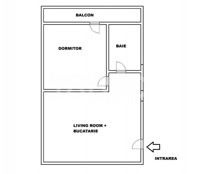 Apartament de vanzare 2 camere cu balcon etajul 1