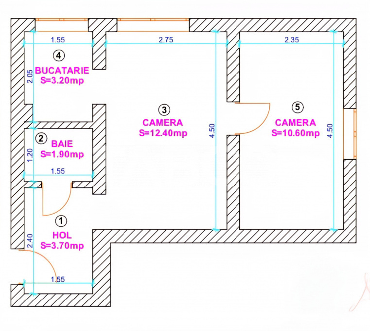 Apartament de vanzare 2 camere etaj intermediar Profi Tiglari