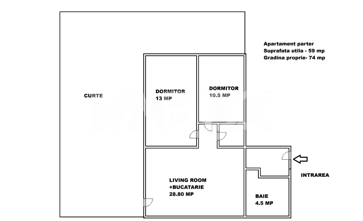 Apartament de vanzare 3 camere 2 bai gradina 74mp si parcare Selimbar