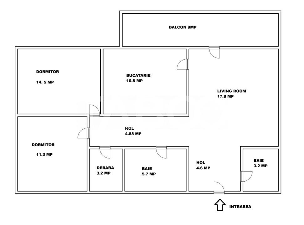 Apartament de vanzare 3 camere + boxa si balcon parcare etaj 2 Alma