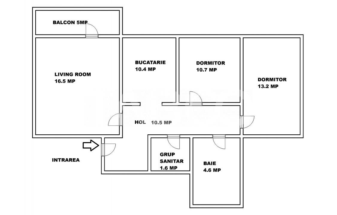 Apartament de vanzare 3 camere decomandat Mihai Viteazul bloc cu lift