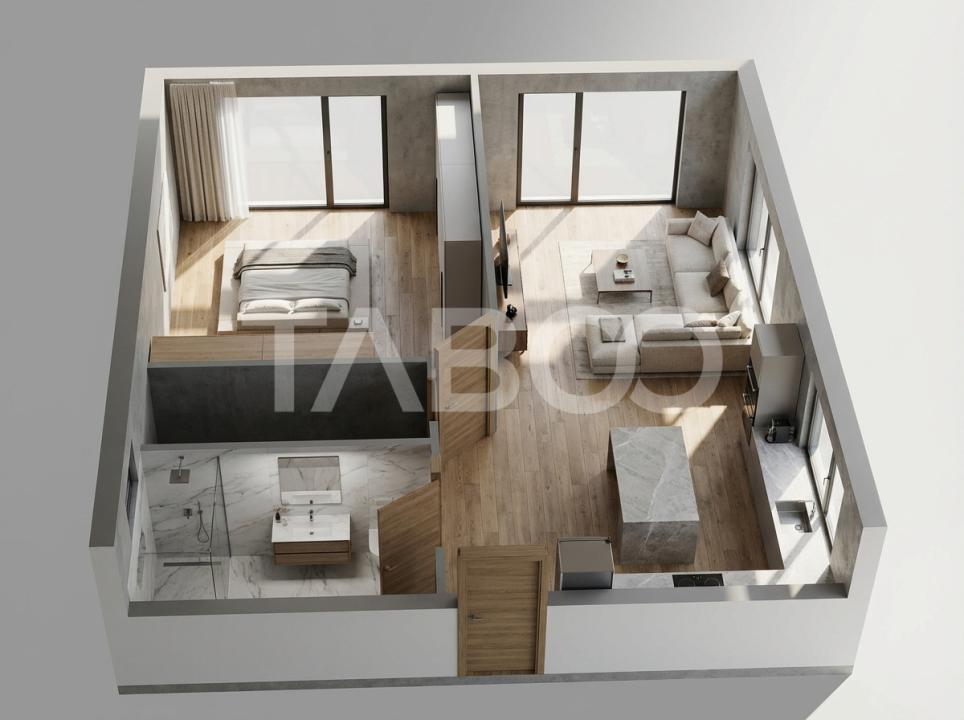 Apartament de vanzare 60mp 2 camere mobilat utilat parcare Selimbar in Sibiu - Armoniei