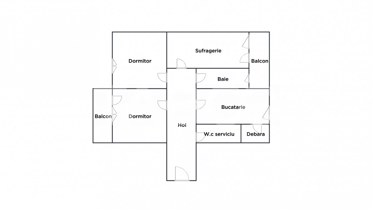 Apartament de vanzare cu 3 camere 2 bai suprafata de 70 mpu in Sibiu