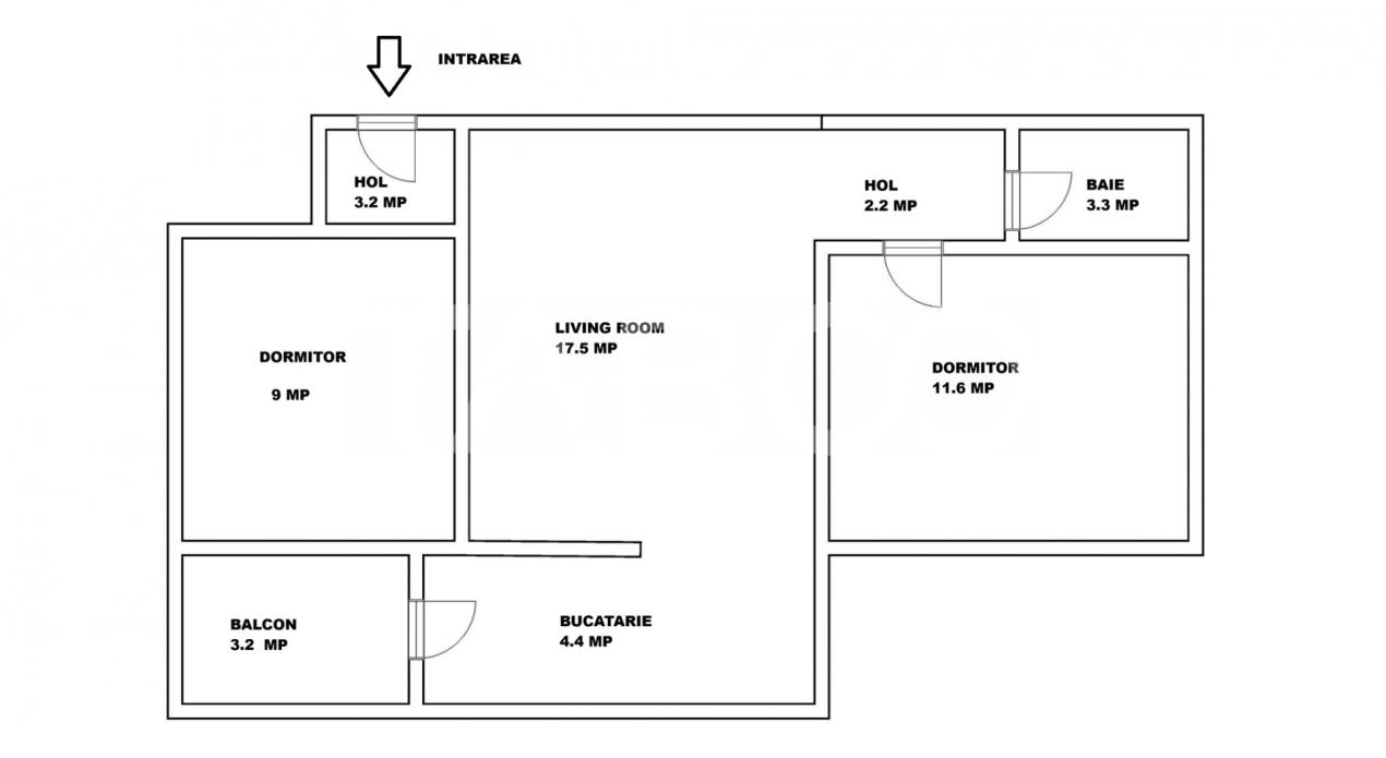 Apartament de vanzare cu 3 camere si balcon Mihai Viteazul numarul 23