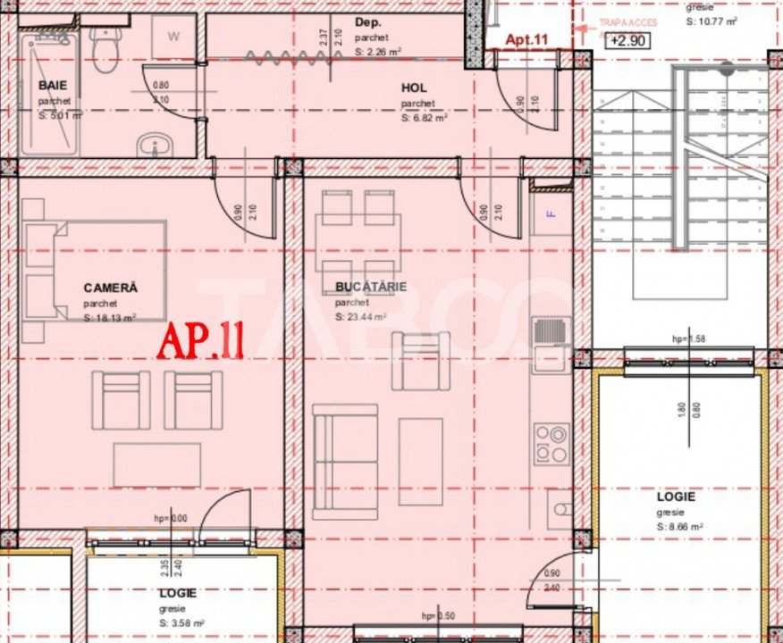 Apartament de vanzare decomandat 52mpu 2 camere 2 logii loc parcare