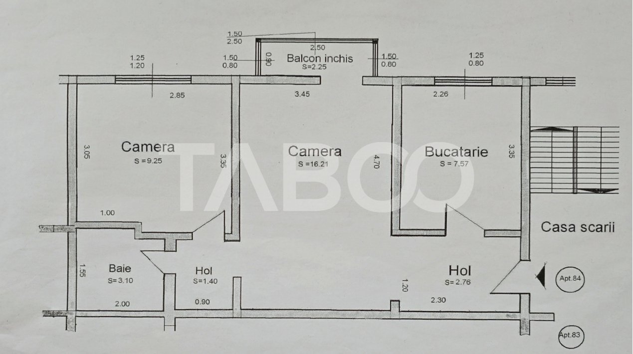 Apartament de vanzare etaj intermediar 3 si pivnita Vasile Aaron Sibiu