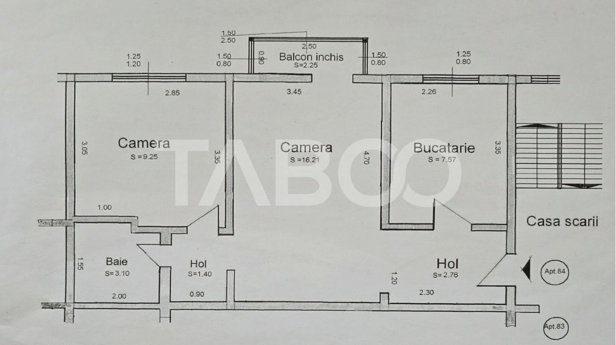 Apartament de vanzare etaj intermediar 3 si pivnita Vasile Aaron Sibiu