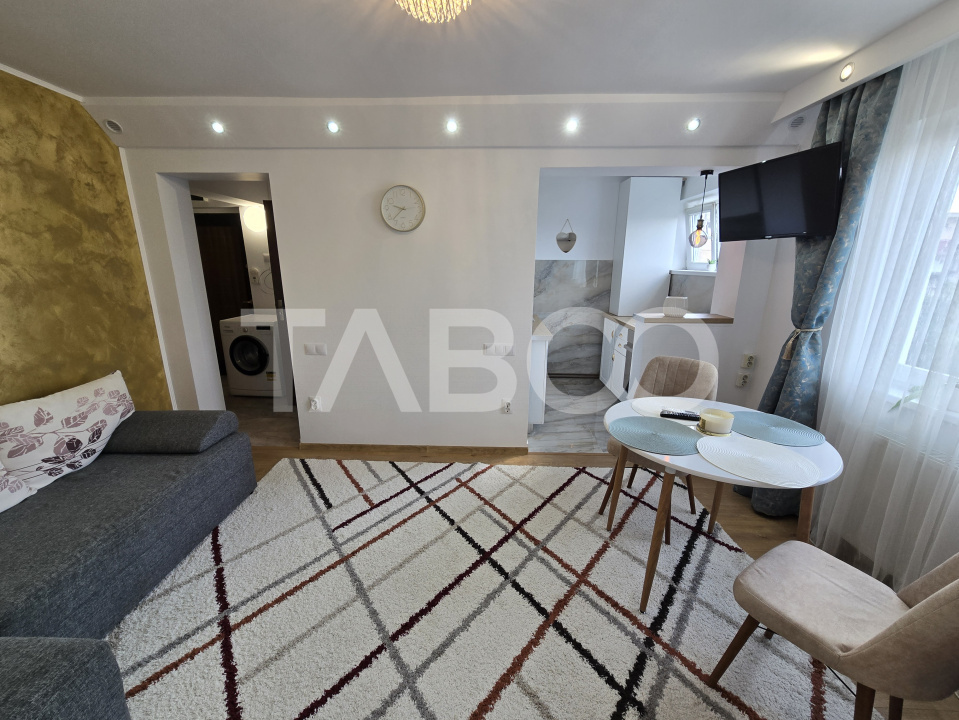 Apartament de vanzare la etaj intermediar renovat mobilat utilat Sibiu